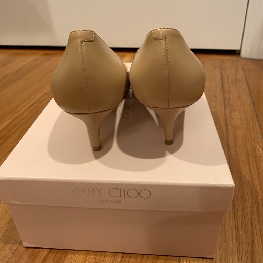 Jimmy Choo Nude Kid Leather Pumps (247AZA) - Picture 5 of 6